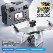 KY102 Drone with Screen Controller with SD card, Brushless Motor, Optical Flow Localization, Active Obstacle Avoidance, 2 batteries, One Key Take Off/Landing.