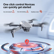 E88 Drone with Screen Controller with SD card, Foldable Mini Drone for Beginners, 2 Batteries, 360° Flips Waypoint Fly, Active Obstacle Avoidance, One Key Take Off/Landing.