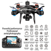 E55 Air Drone with Screen Controller with SD Card, Two-batteries, Optical Flow Positioning, Speed Adjustment Suitable for Beginner.