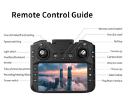 Big-Size K200 Max Drone with 4.8-Inch Screen Controller with SD Card, Two-batteries, Brushless Motor, Optical Flow Positioning, with Black Outdoor Carrying Case.