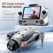 YL059 GPS Drone with Screen Remote Control – Brushless Motor, Obstacle Avoidance, One-Key Airdrop RC Quadcopter for Adults, 2 Batteries.