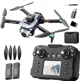 K6 Max Drone with Screen Controller with SD card, Brushless Motor, 2 batteries, Waypoint Fly, Optical Flow Localization, Active Obstacle Avoidance, One Key Take Off/Landing.