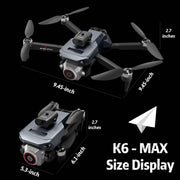 K6 Max Drone with Screen Controller with SD card, Brushless Motor, 2 batteries, Waypoint Fly, Optical Flow Localization, Active Obstacle Avoidance, One Key Take Off/Landing.