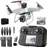 KY102 Drone with Screen Controller with SD card, Brushless Motor, Optical Flow Localization, Active Obstacle Avoidance, 2 batteries, One Key Take Off/Landing.