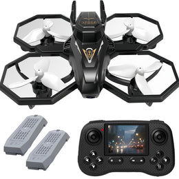 D79Pro FPV Drone with Screen Controller, Crossing drones, Altitude Hold, One Key Take Off/Landing, Active Obstacle Avoidance,360 Degree Flip, Two-batteries.