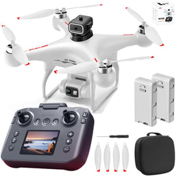 S116 GPS Drone with Screen Controller, Two-batteries, Brushless Motor, Altitude Hold, One Key Take Off/Landing, with Black Outdoor Carrying Case.