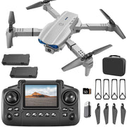 E99 Drone with Screen Controller, Two-batteries, Altitude Hold, One Key Take Off/Landing, Active Obstacle Avoidance. with Black Outdoor Carrying Case.